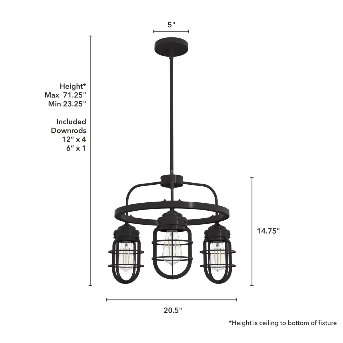 Starklake 3 Light Chandelier