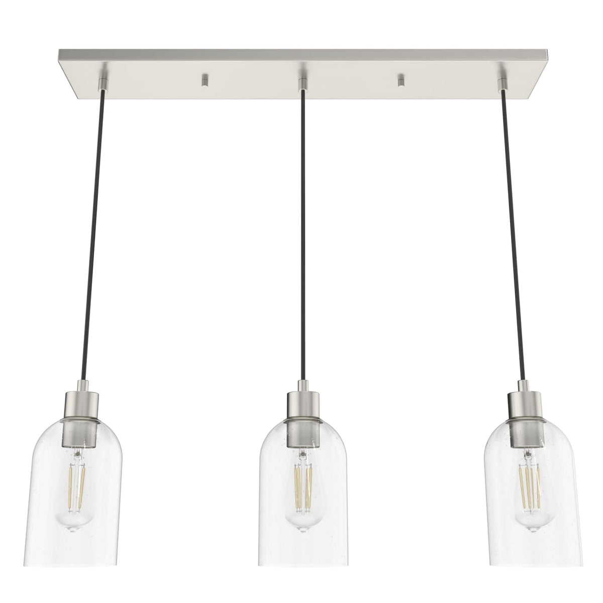 Lochemeade Clear Seeded Glass 3 Light Linear Pendant Cluster