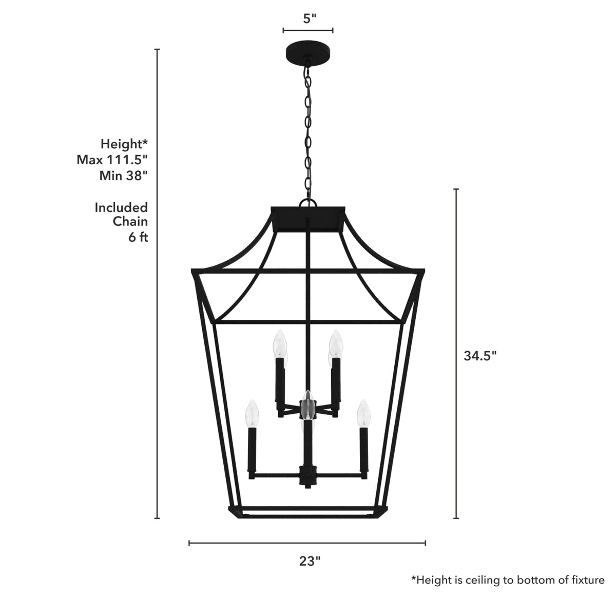 Laurel Ridge 8 Light Lantern Pendant 23 inch
