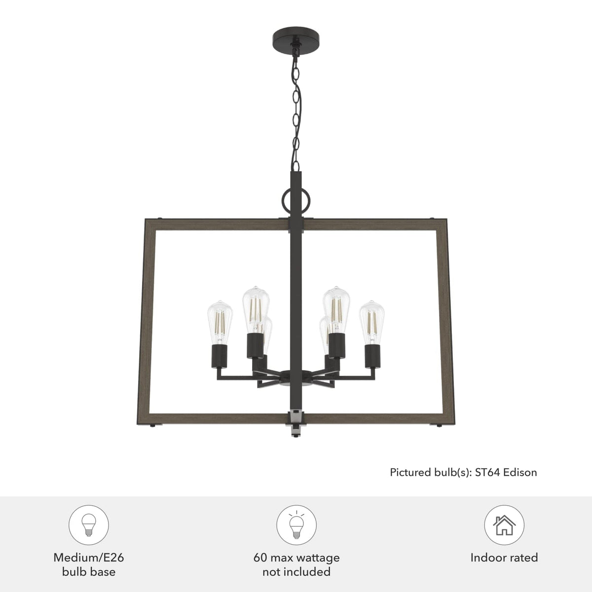 Woodburn 6 Light 30 Inch Foyer Pendant