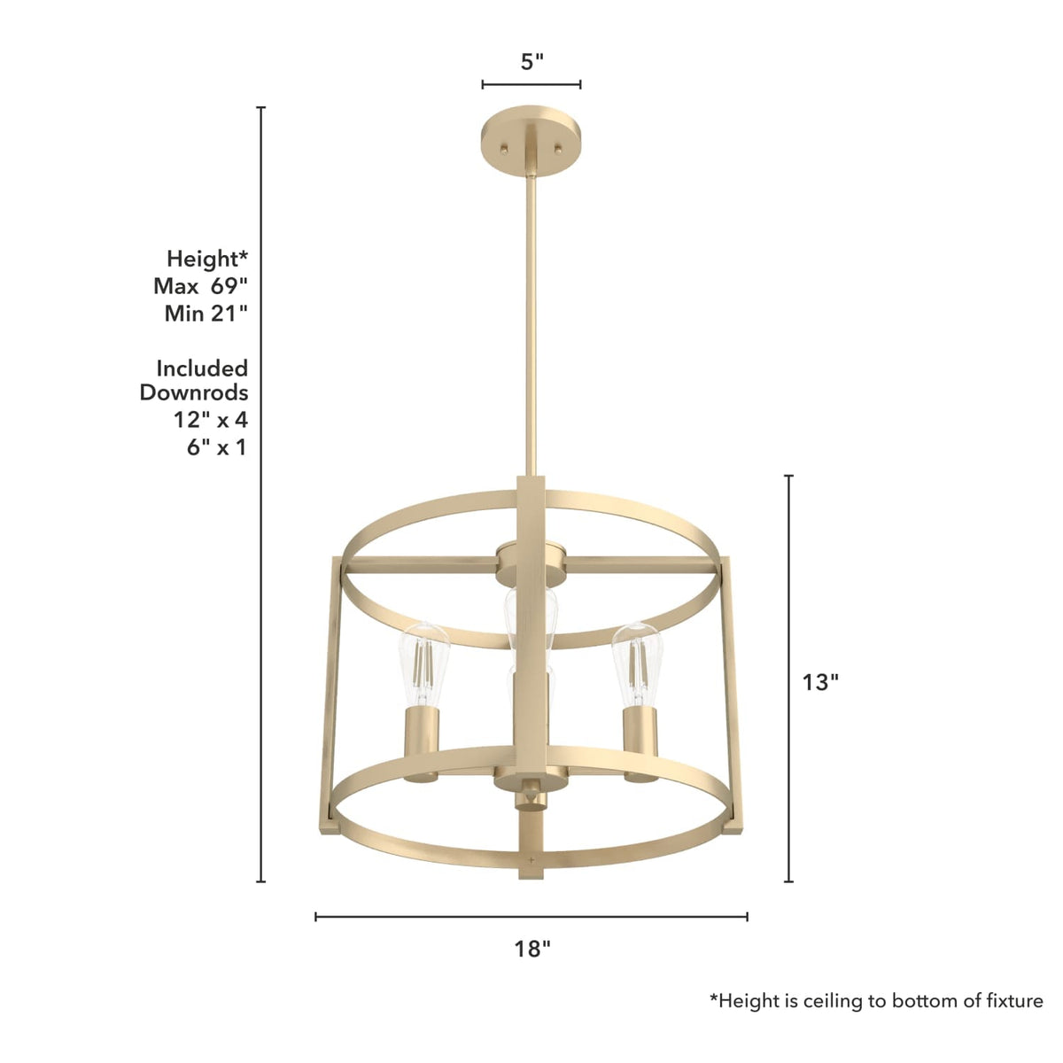 Astwood 4 Light Chandelier 18 Inch