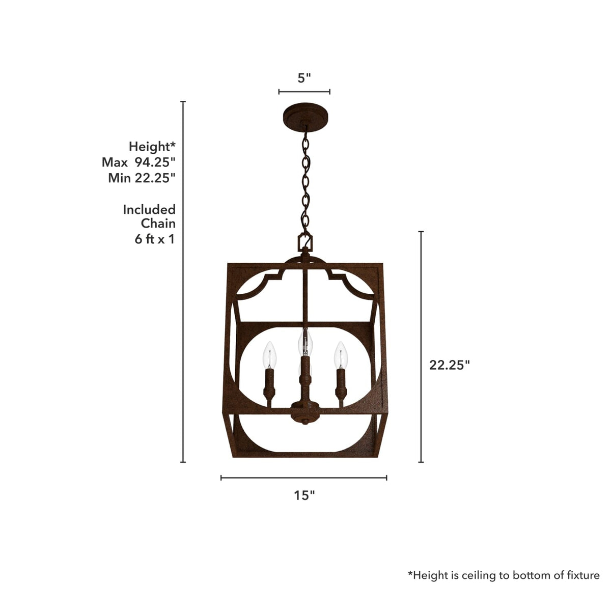 Highland Hill 4 Light Pendant 15 inch