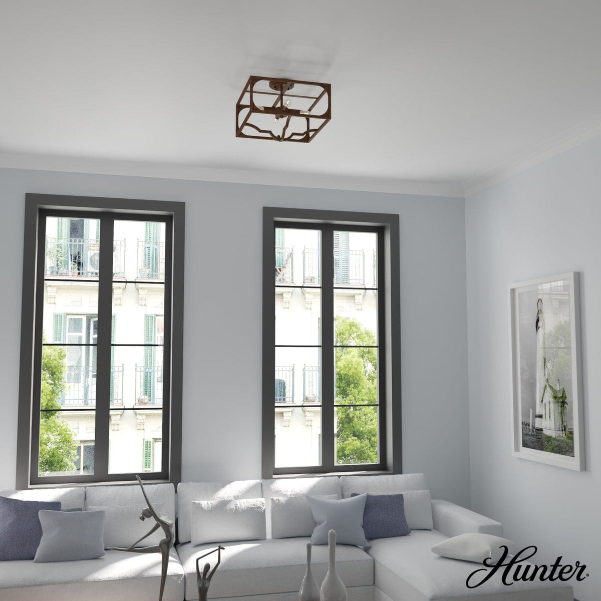 Highland Hill 4 Light Semi-Flush Mount