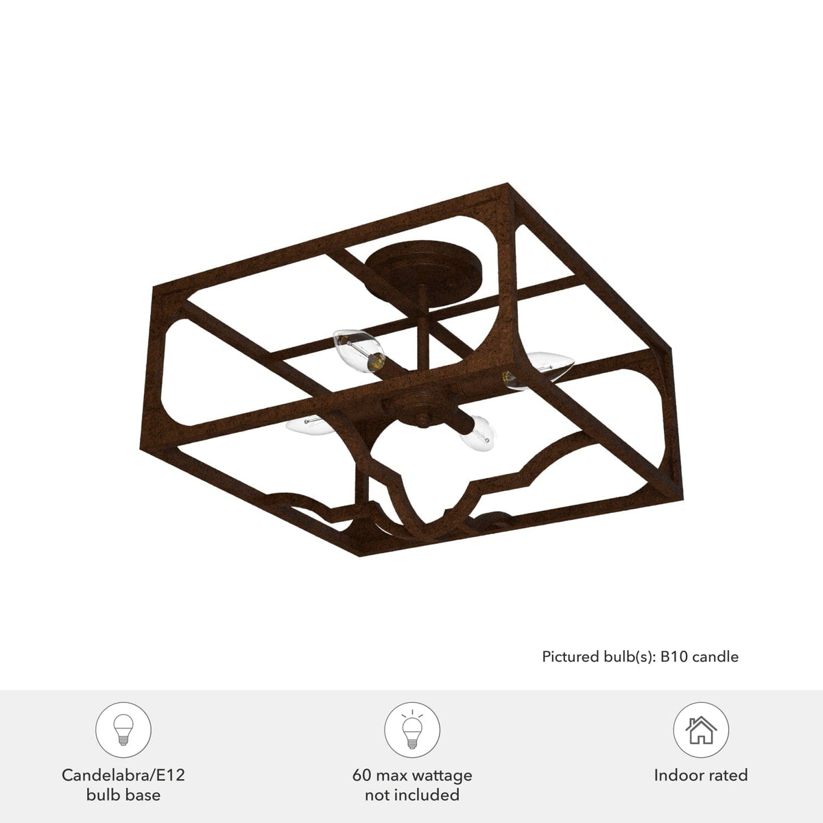 Highland Hill 4 Light Semi-Flush Mount