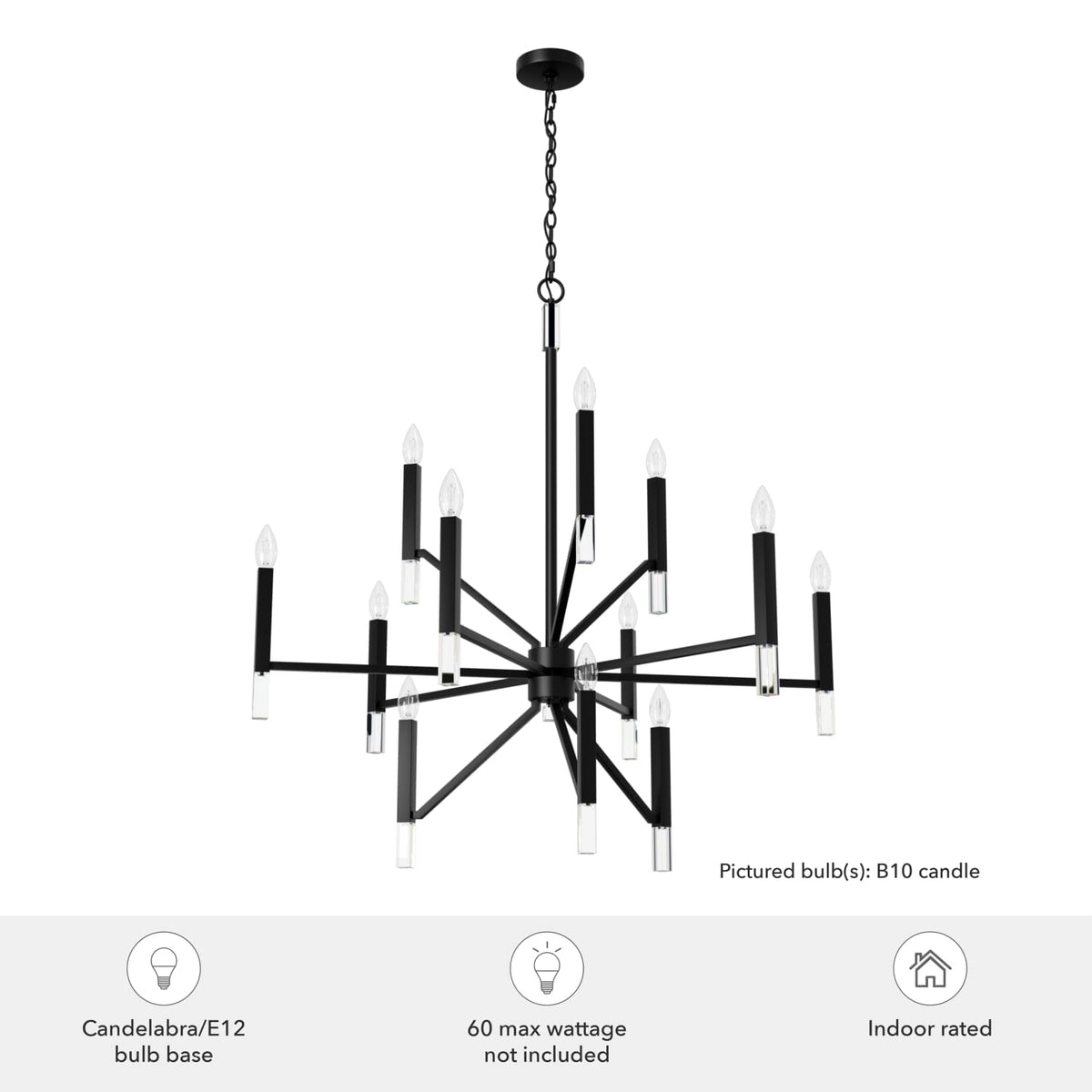 Sunjai 12 Light 3-Tier Chandelier