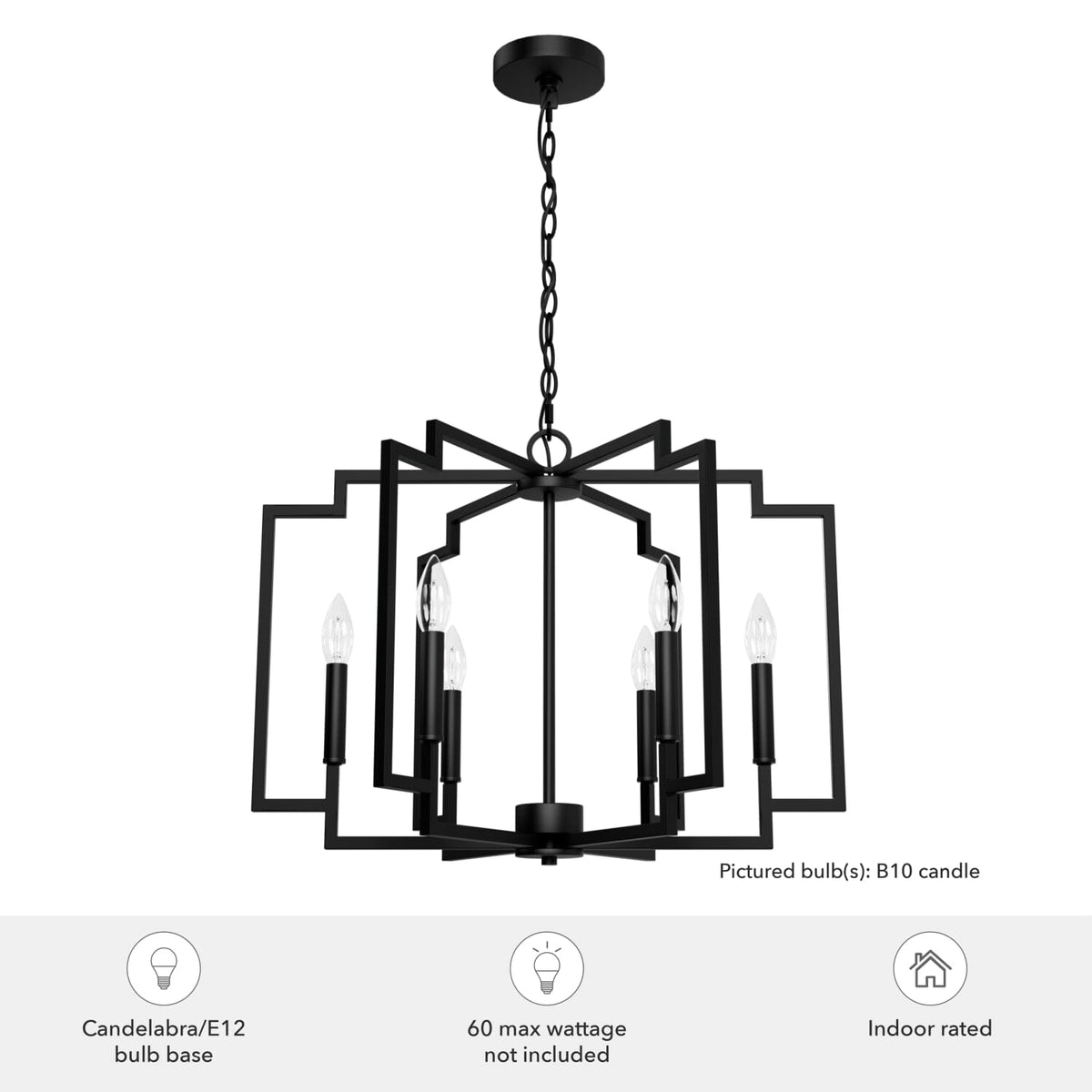Zoanne 6 Light Chandelier 24 Inch