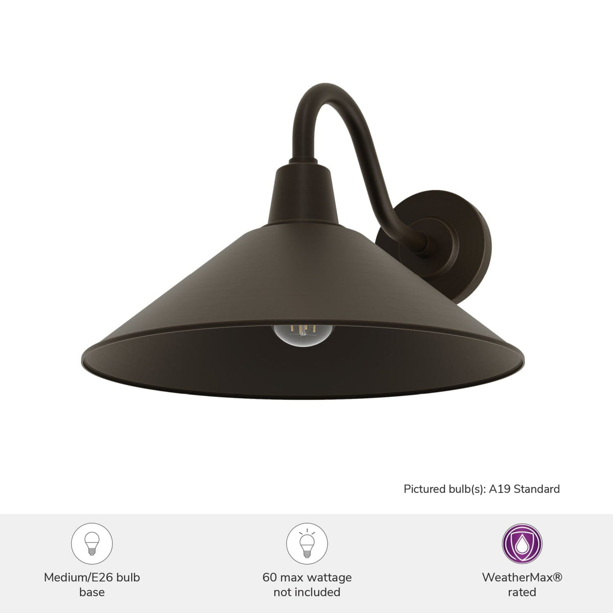 Skyflow Outdoor WeatherMax 1 Light 14 Inch Medium Wall Light