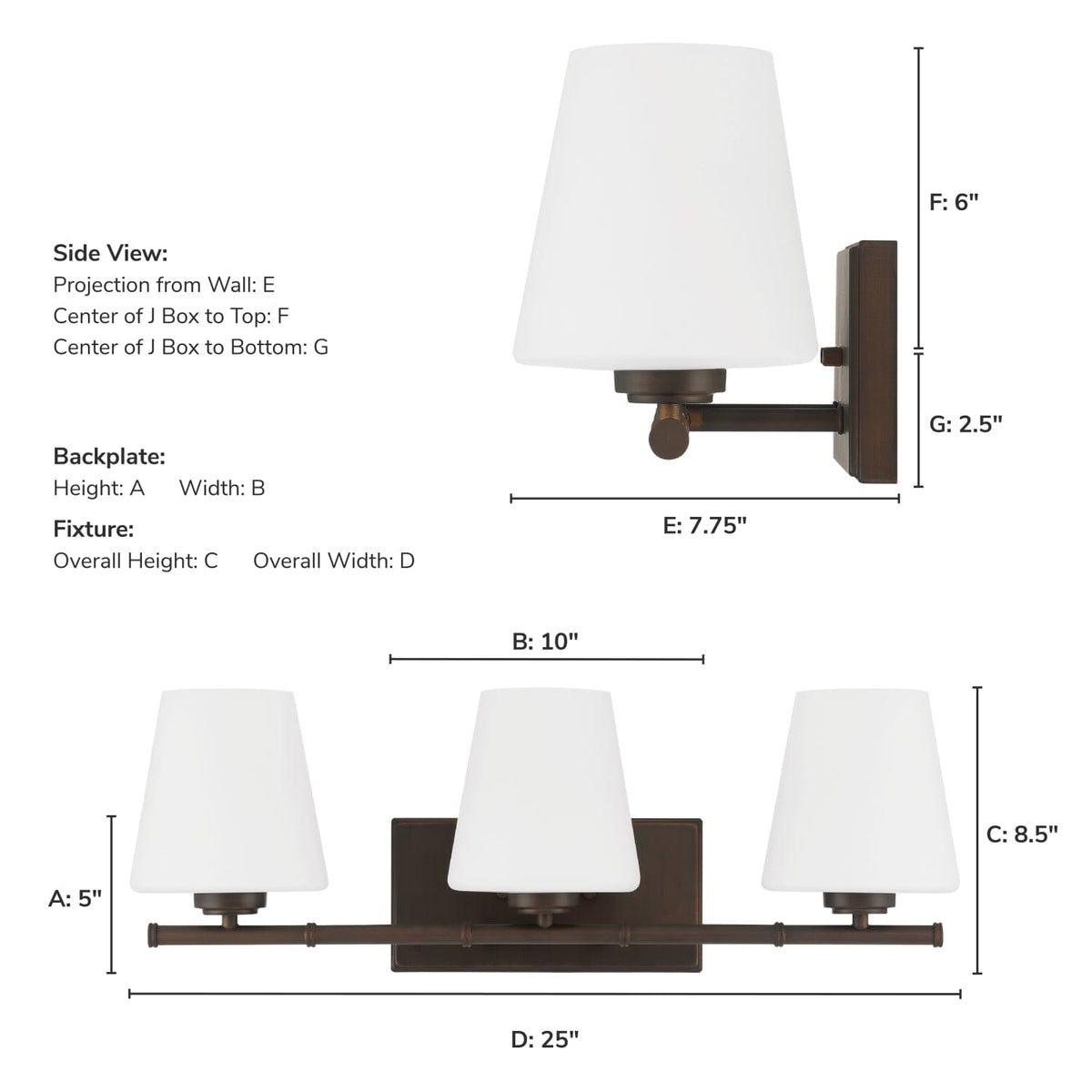Fauna Grove 3 Light Medium 25 Inch Vanity