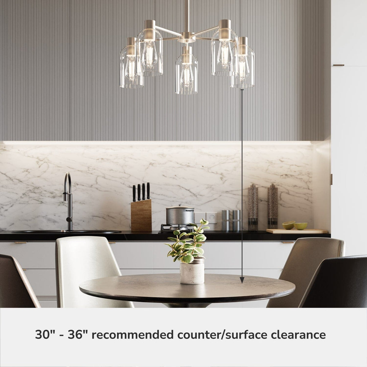 5 Light Medium 26 Inch Chandelier