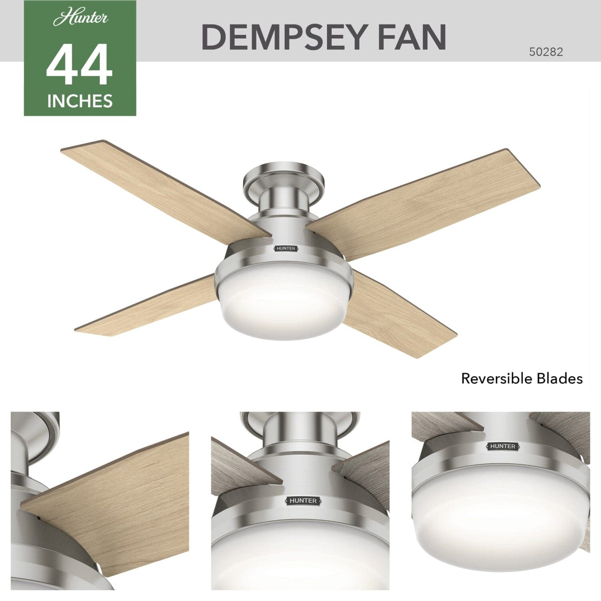 Dempsey Low Profile with Light 44 inch