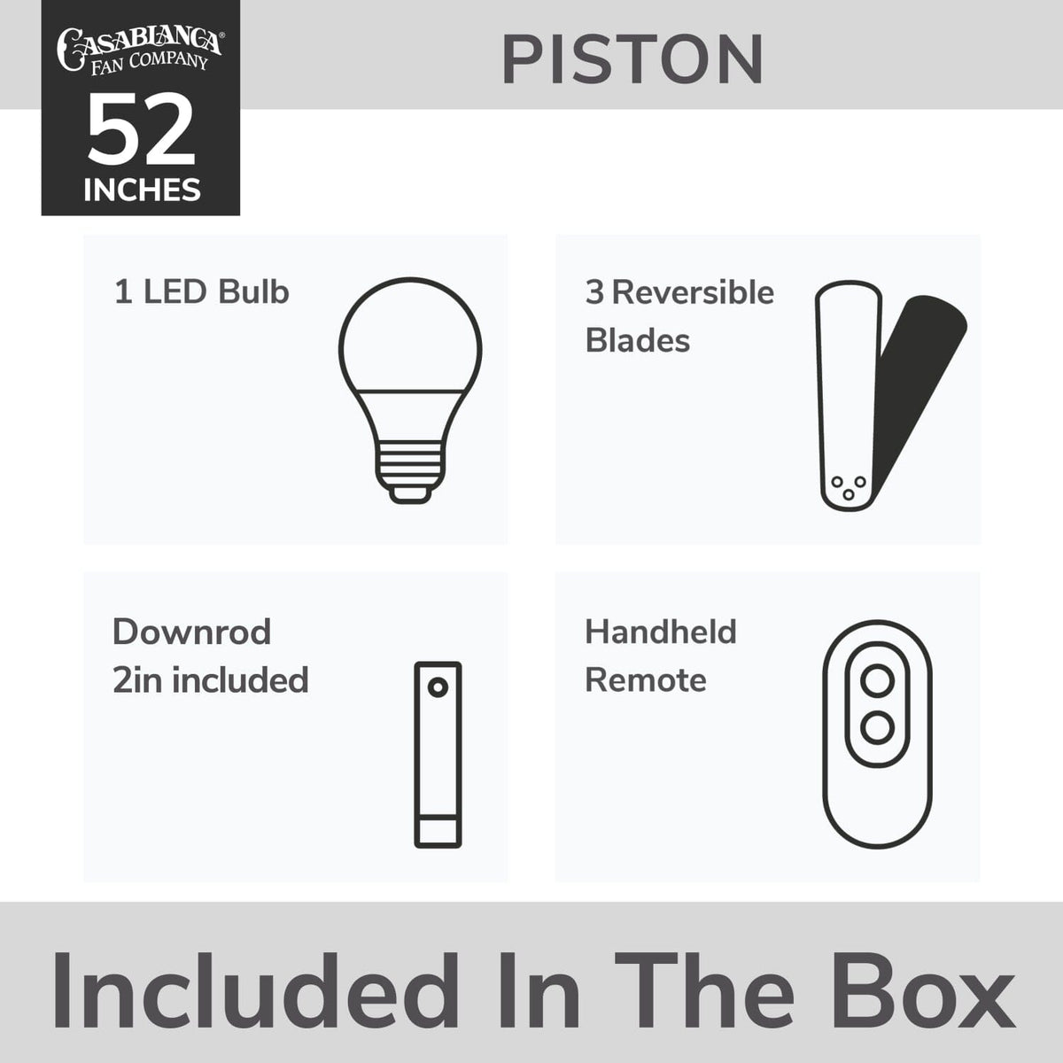 Piston Outdoor with LED Light 52 inch
