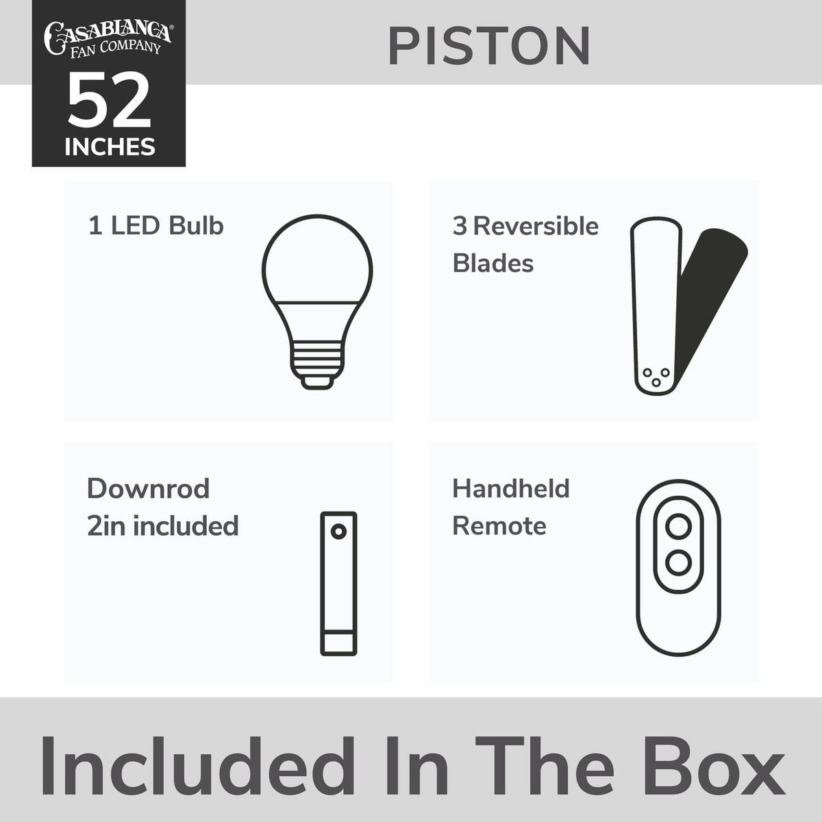 Piston Outdoor with LED Light 52 inch