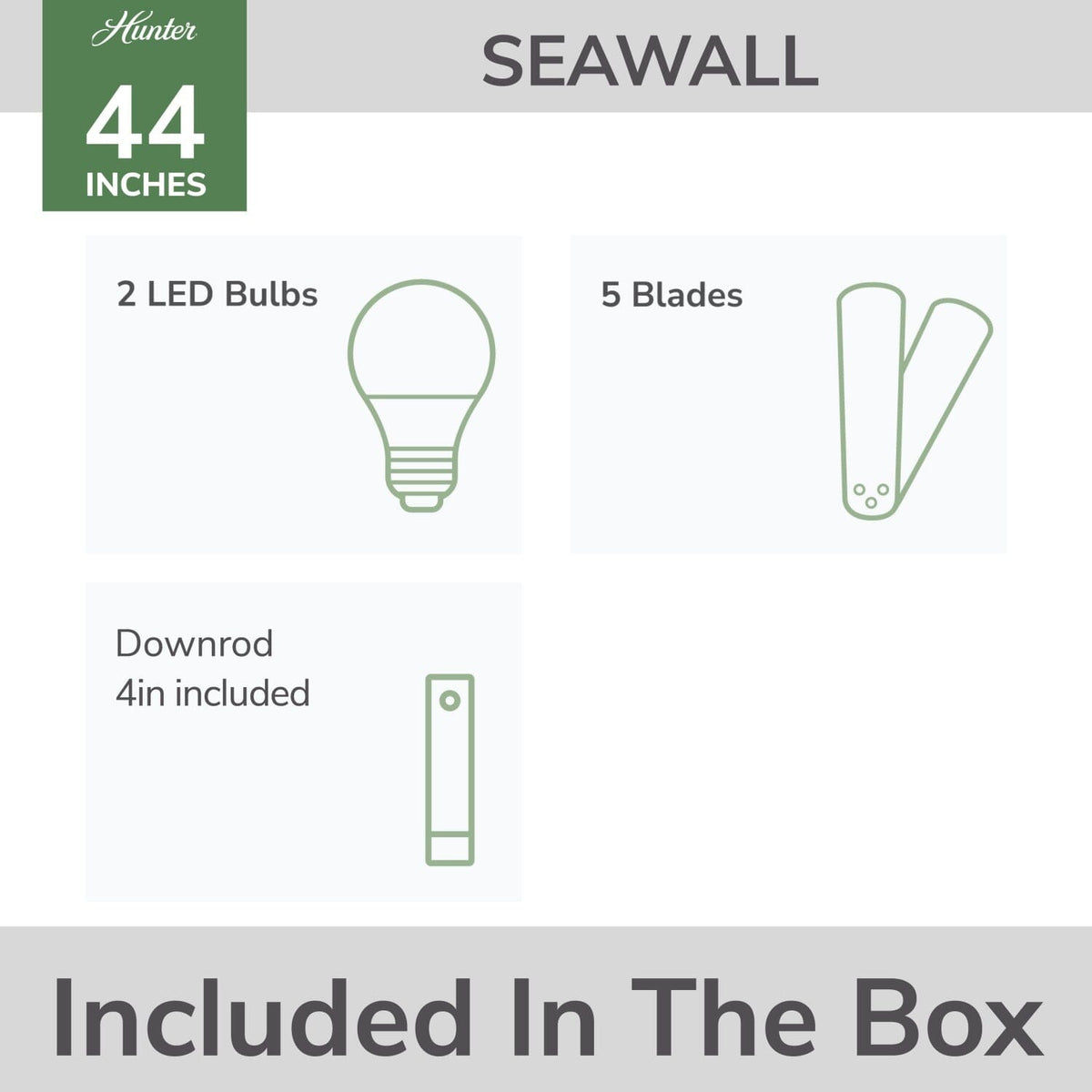 Seawall Outdoor with LED Light 44 inch