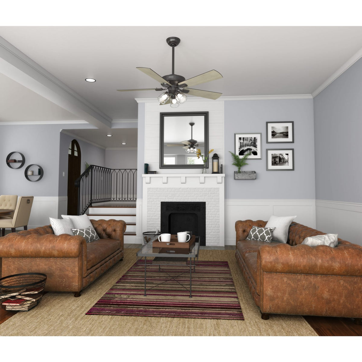 Crestfield with 3 LED Lights 52 inch with remote