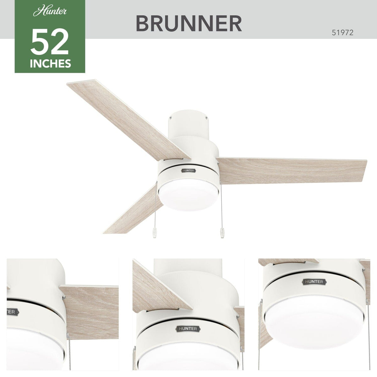 Brunner Low Profile with LED Light 52 inch