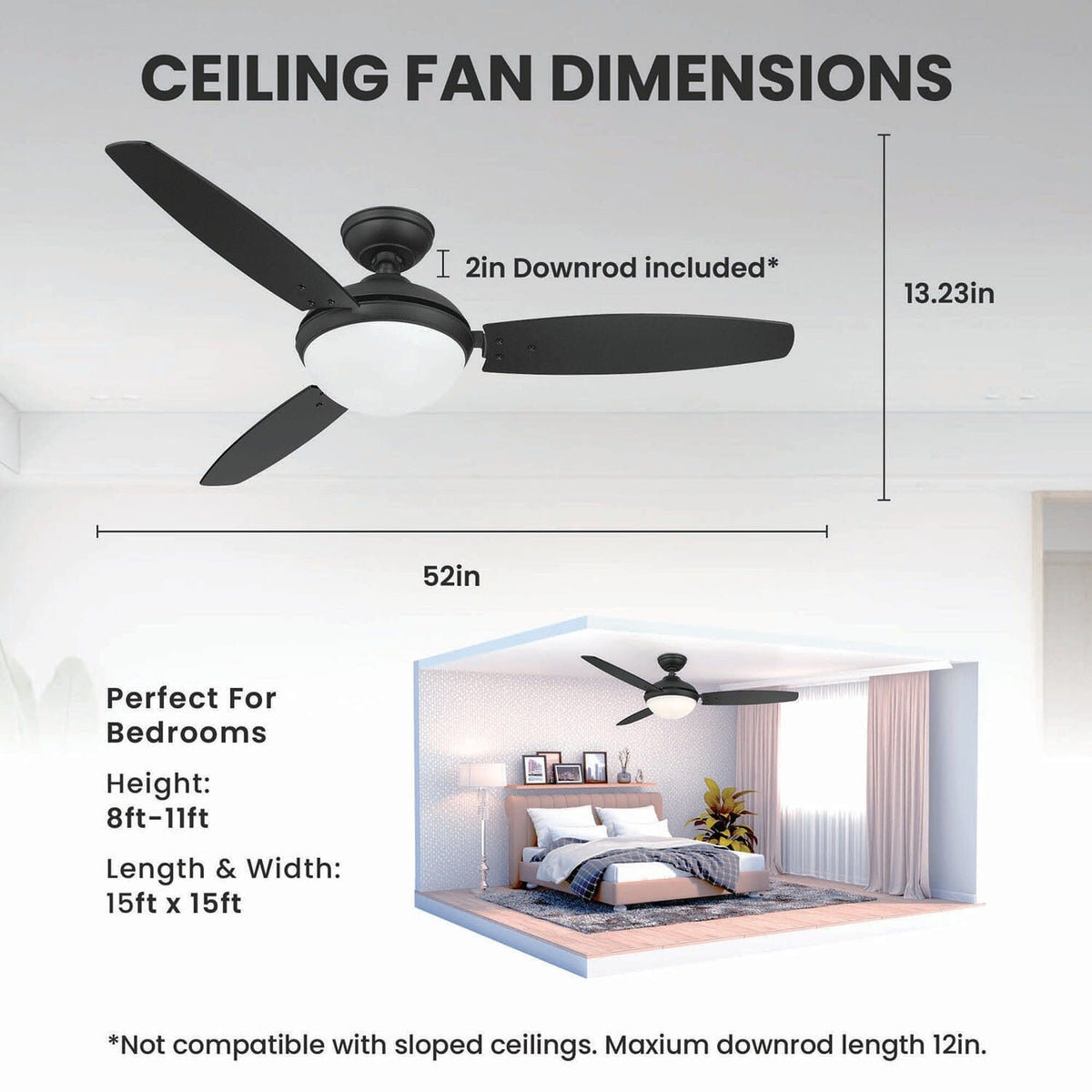 Eleve Comfort 3 Blade Indoor 52 inch M2