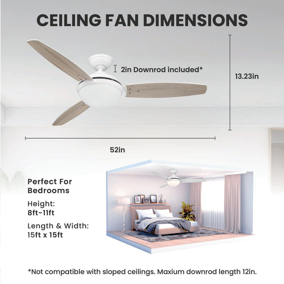 Eleve Comfort 3 Blade Indoor 52 inch M2