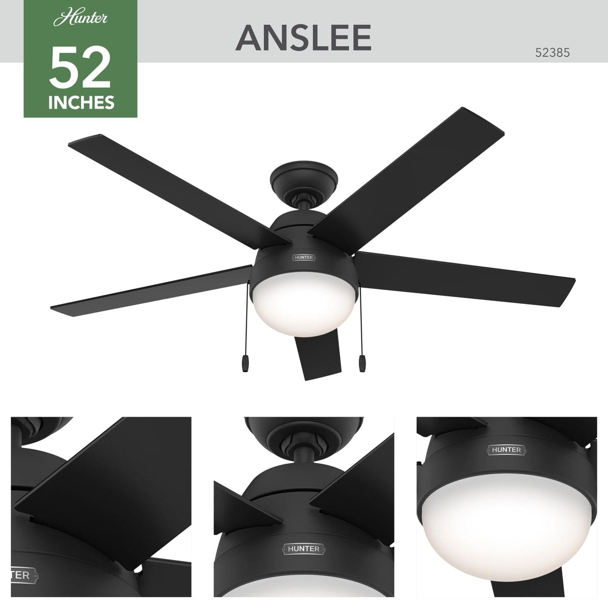 Anslee with LED Light 52 inch