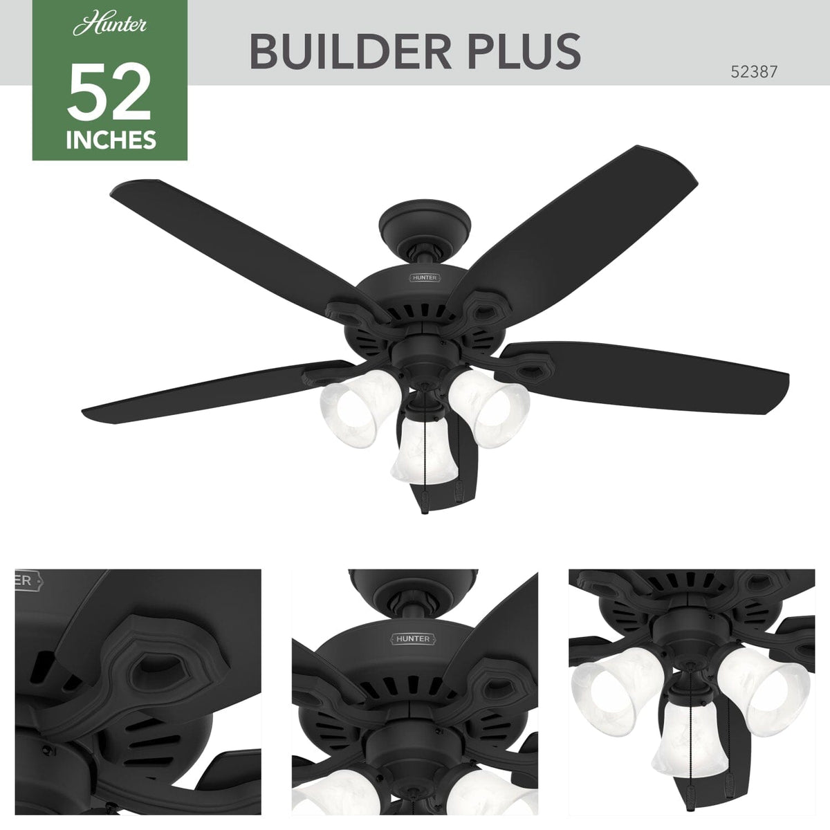 Builder Plus with 3 Lights 52 inch