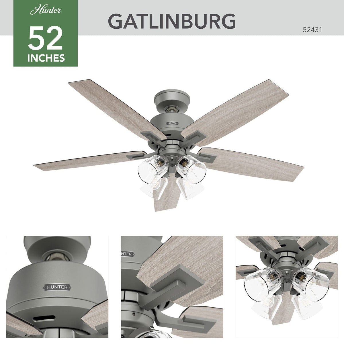 Gatlinburg with 4 Lights 52inch
