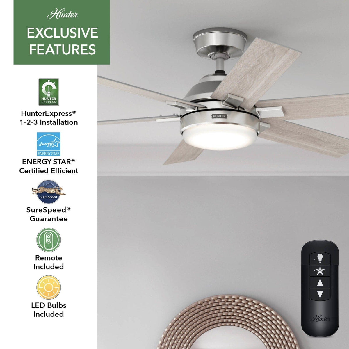 Georgetown Indoor HunterExpress with LED Light 52 inch with remote