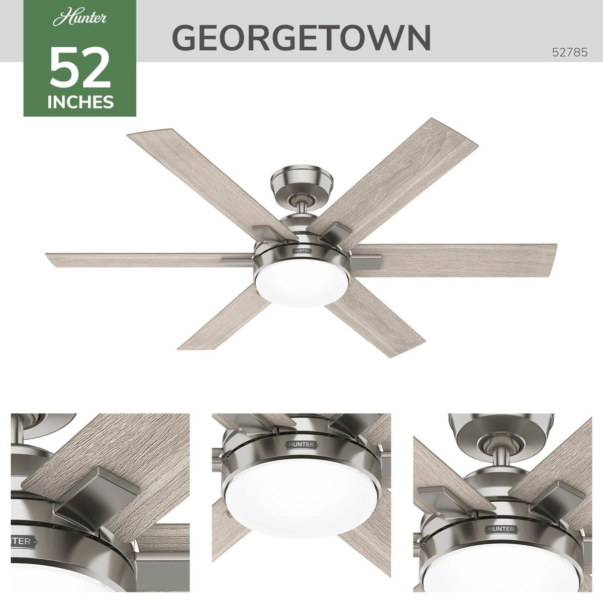 Georgetown Indoor HunterExpress with LED Light 52 inch with remote