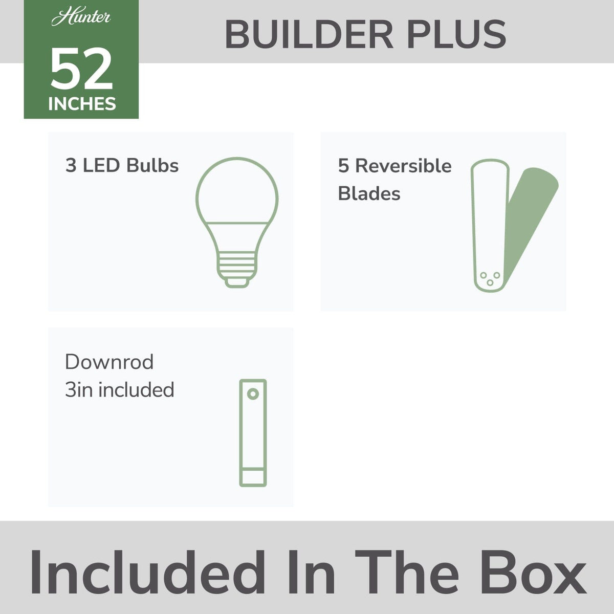 Builder Plus with 3 Lights 52 inch