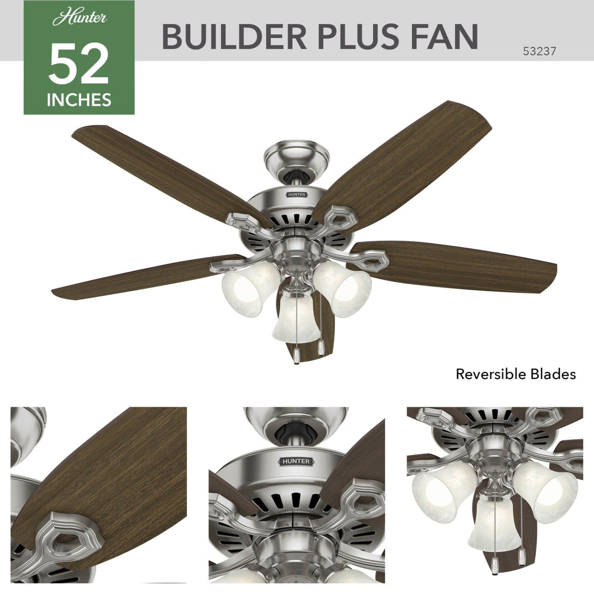 Builder Plus with 3 Lights 52 inch