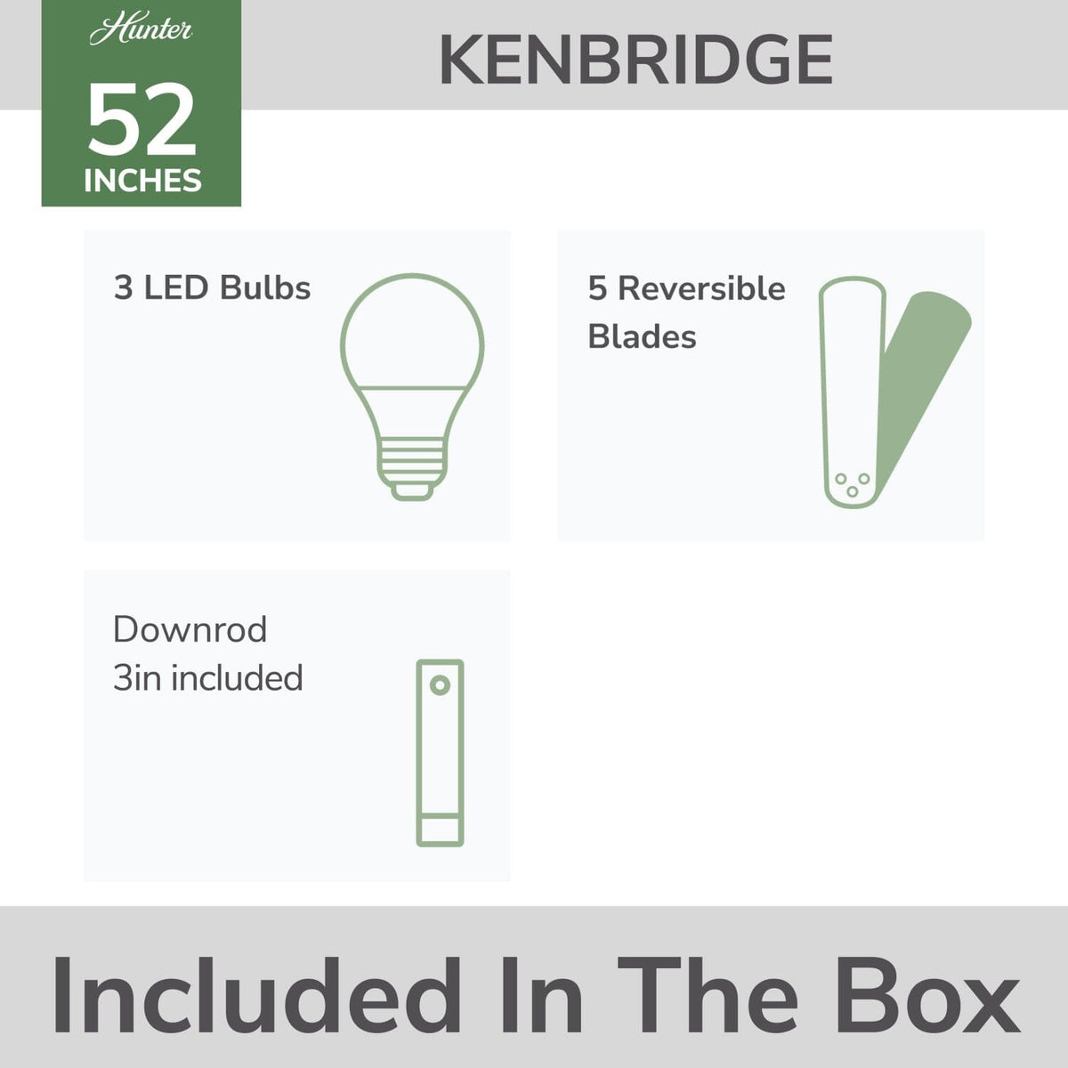 Kenbridge with LED Light 52 inch
