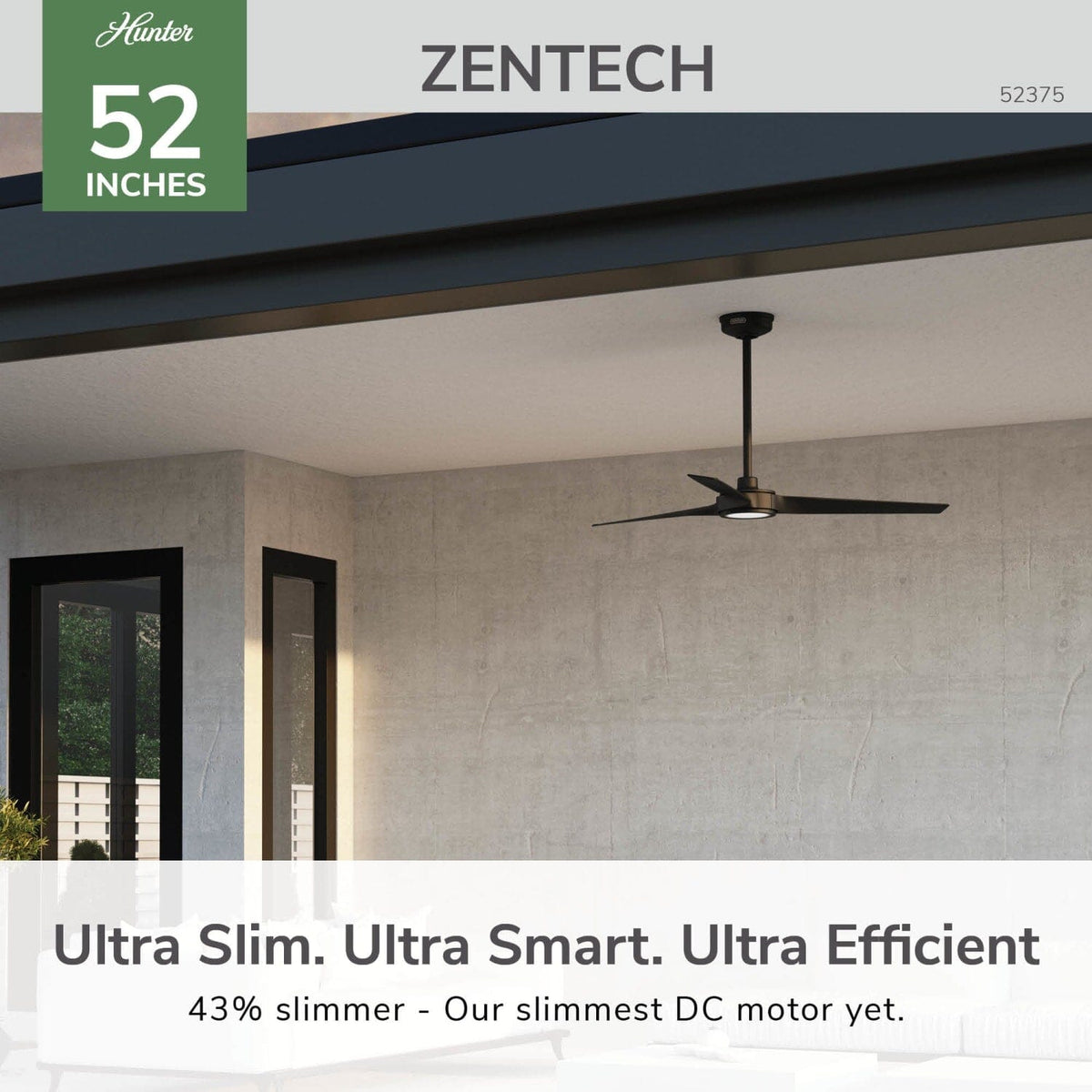 ZenTech 3 Blade Outdoor Smart Fan 52 inch