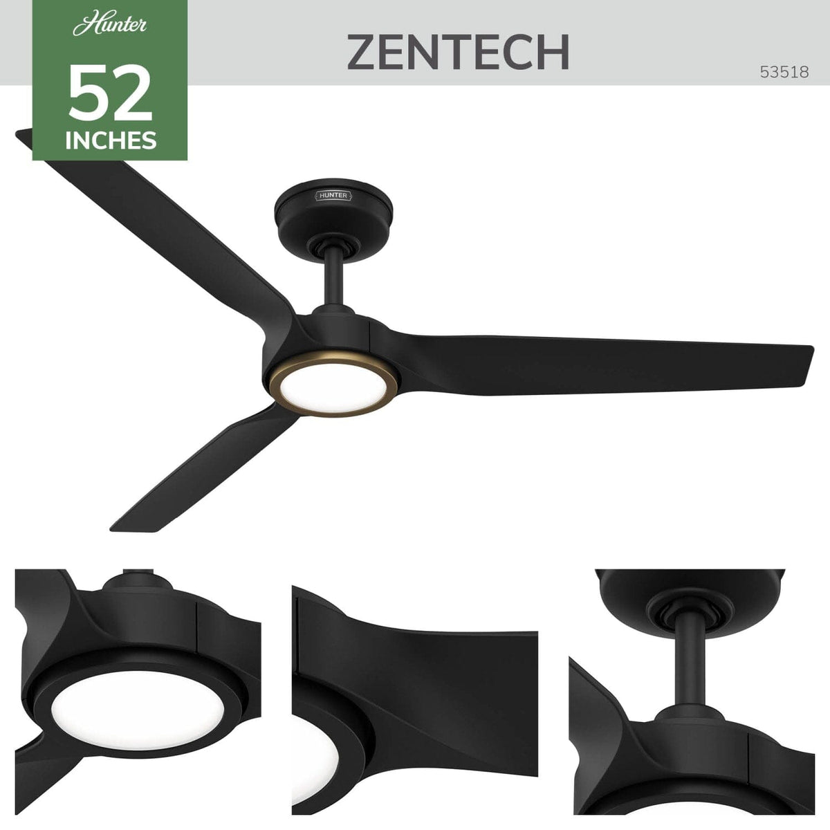 ZenTech 3 Blade Outdoor Smart Fan 52 inch