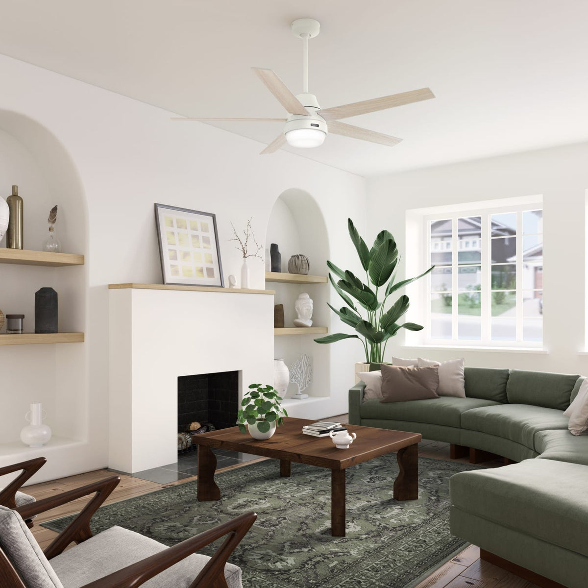 Aerodyne Indoor Smart Fan Energy Star with LED and Reversible Blades and Remote 60 inch