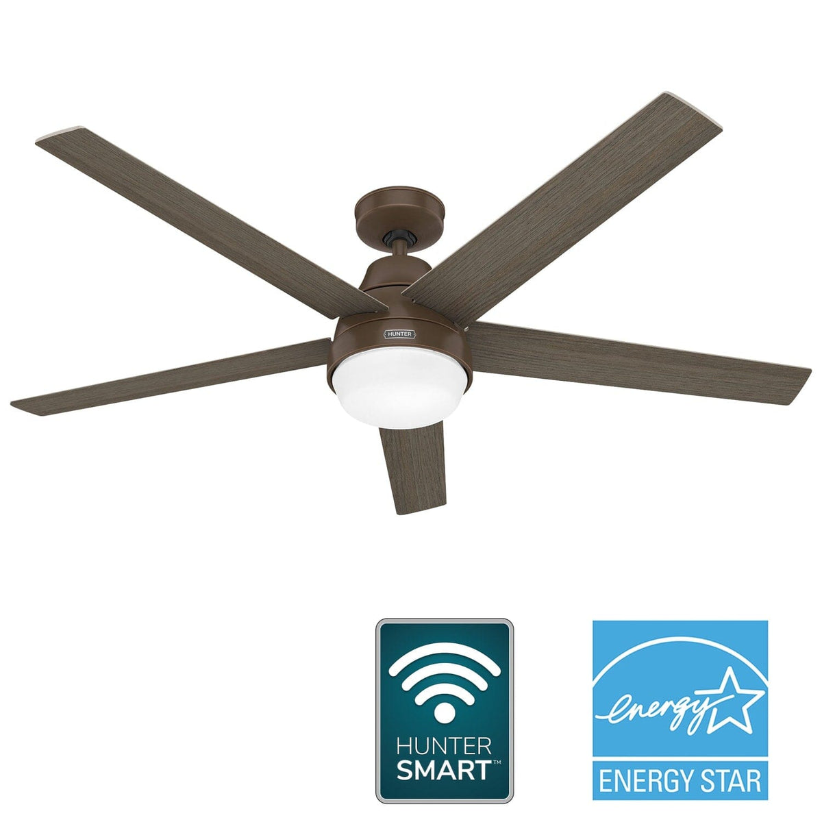 Aerodyne Indoor Smart Fan Energy Star with LED and Reversible Blades and Remote 60 inch