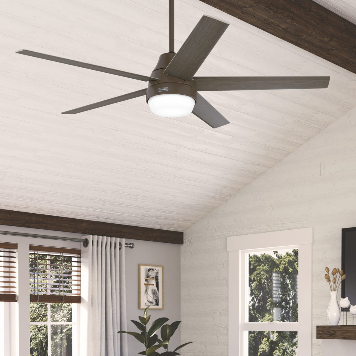 Aerodyne Indoor Smart Fan Energy Star with LED and Reversible Blades and Remote 60 inch