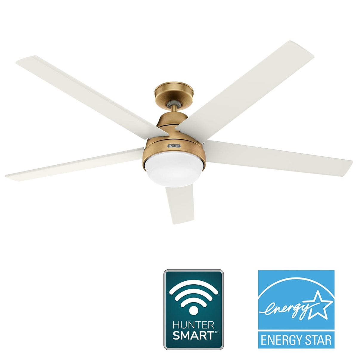 Aerodyne Indoor Smart Fan Energy Star with LED and Reversible Blades and Remote 60 inch