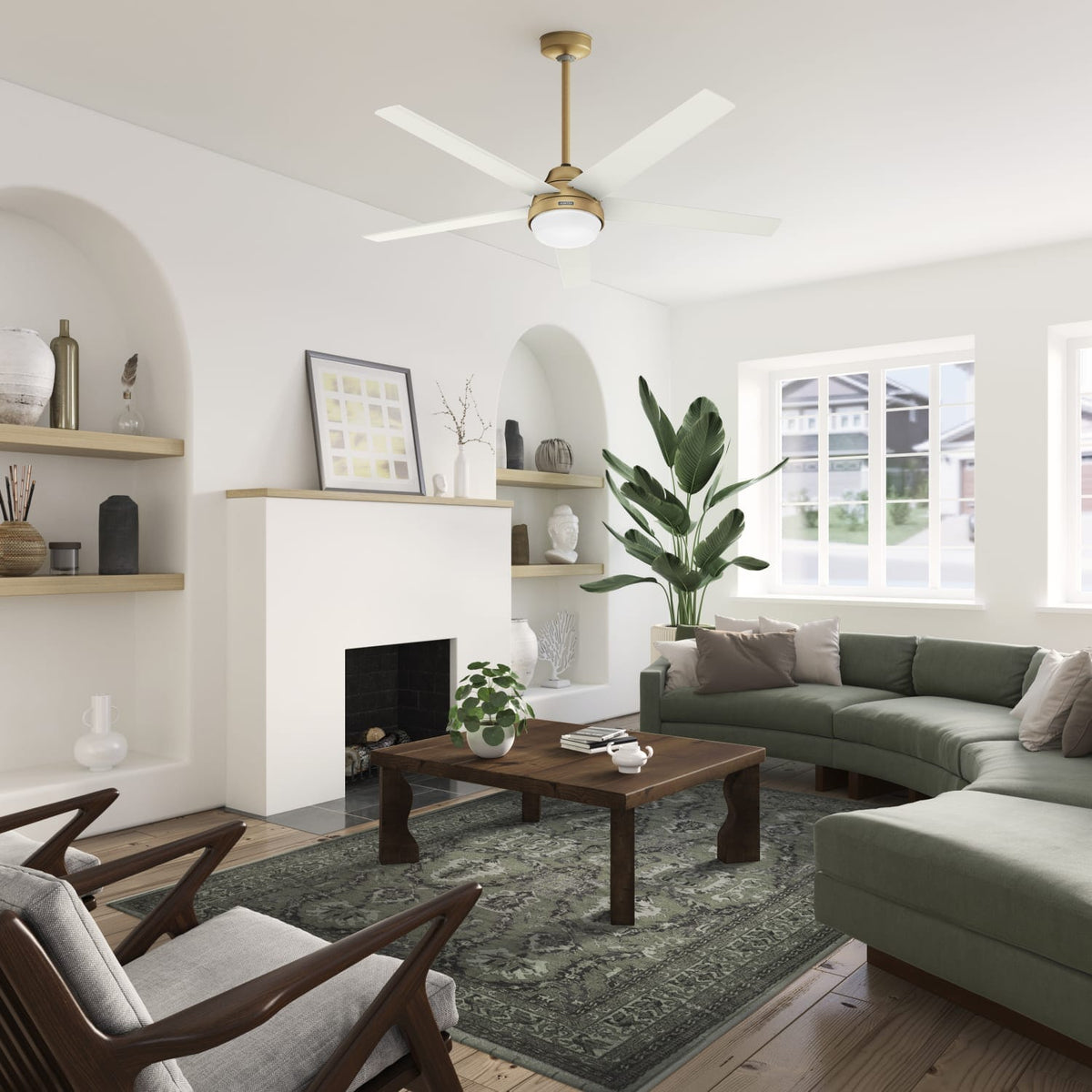 Aerodyne Indoor Smart Fan Energy Star with LED and Reversible Blades and Remote 60 inch