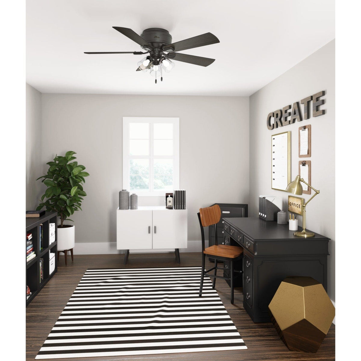 Crestfield Low Profile with 3 LED Lights 52 inch