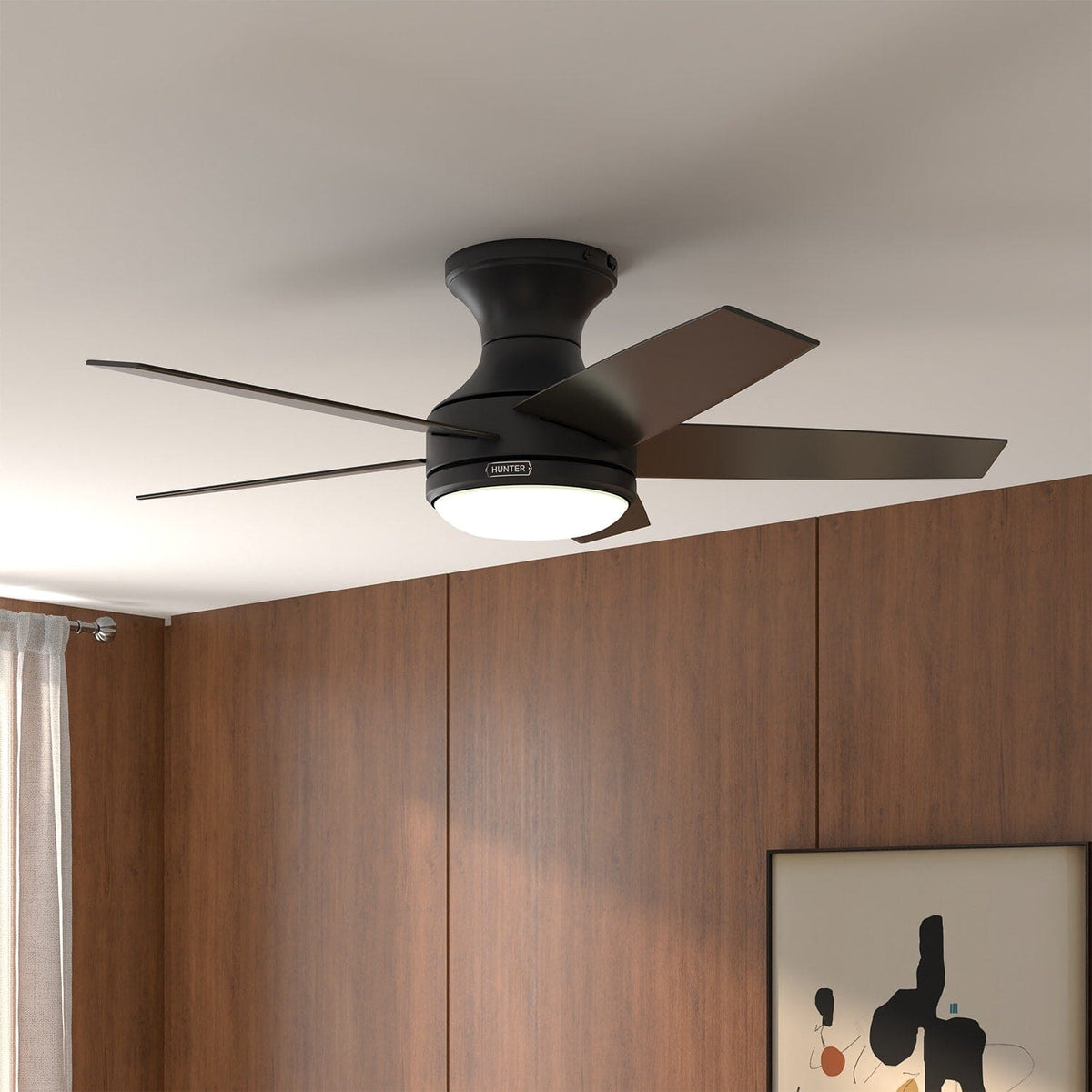 Dreska Indoor Low Profile 44 inch with LED Light and Remote