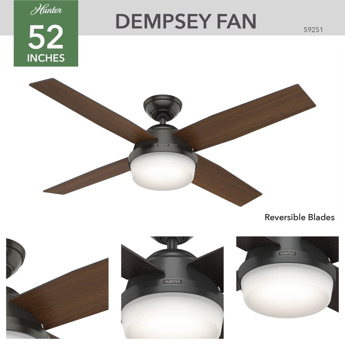 Dempsey Outdoor with Light 52 inch