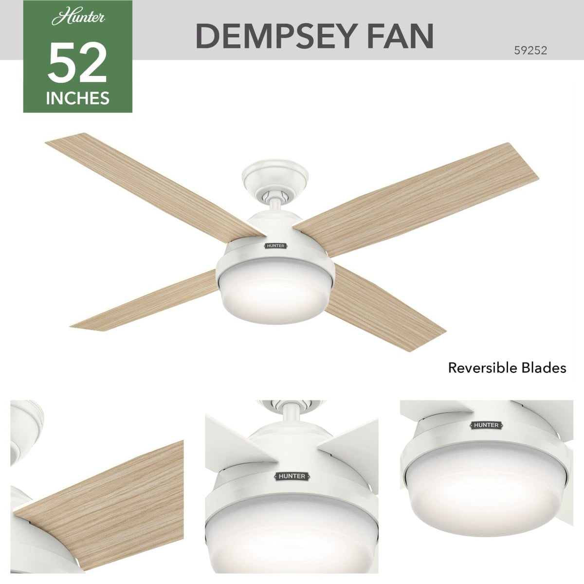 Dempsey Outdoor with Light 52 inch
