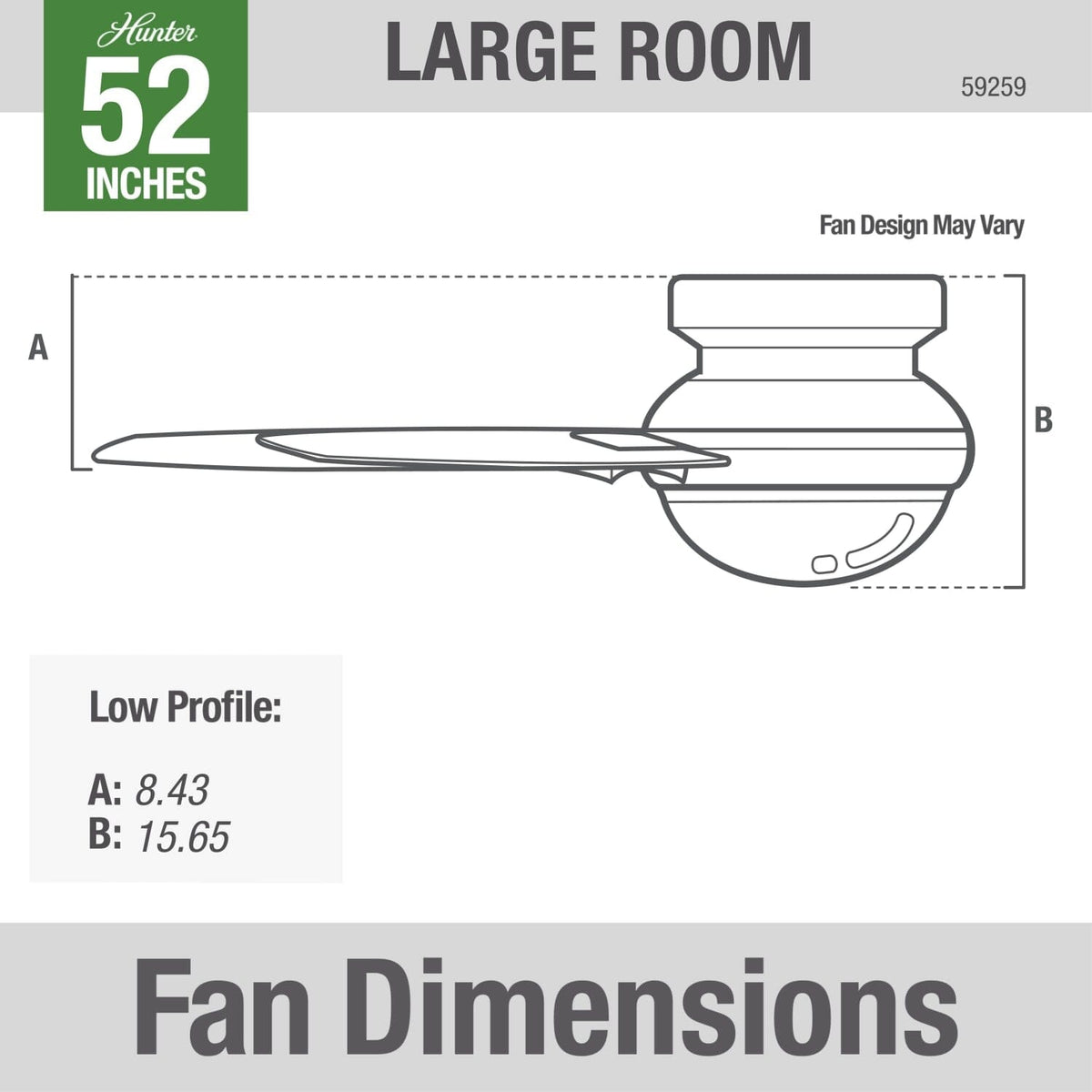Cranbrook Low Profile with Light 52 inch