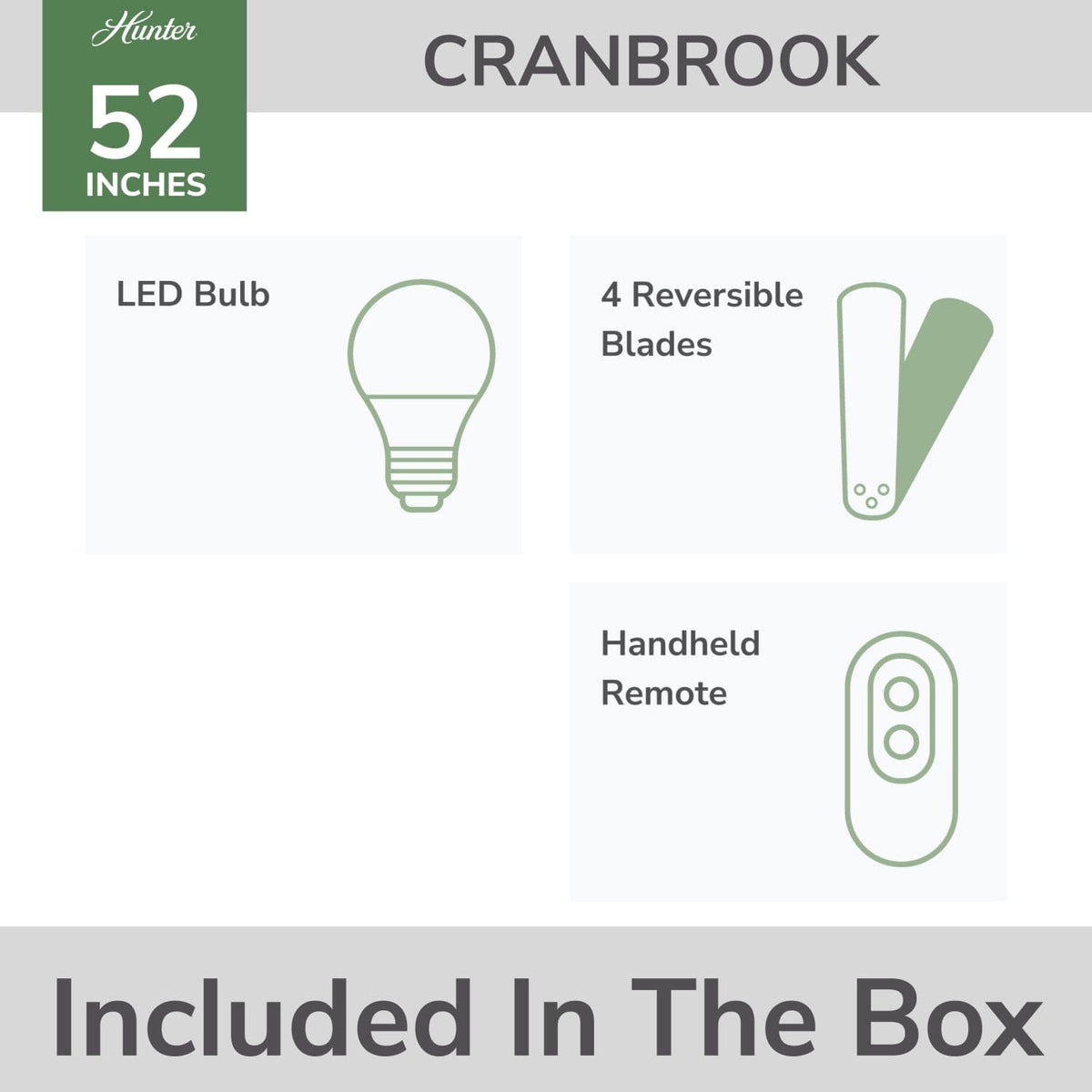 Cranbrook Low Profile with Light 52 inch