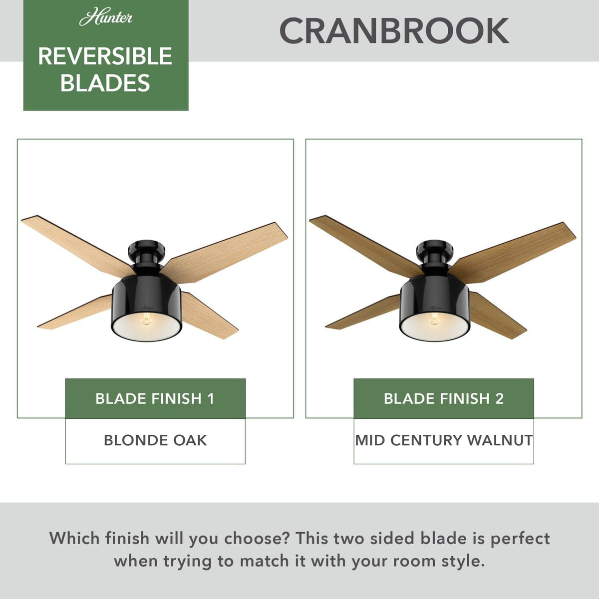 Cranbrook Low Profile with Light 52 inch