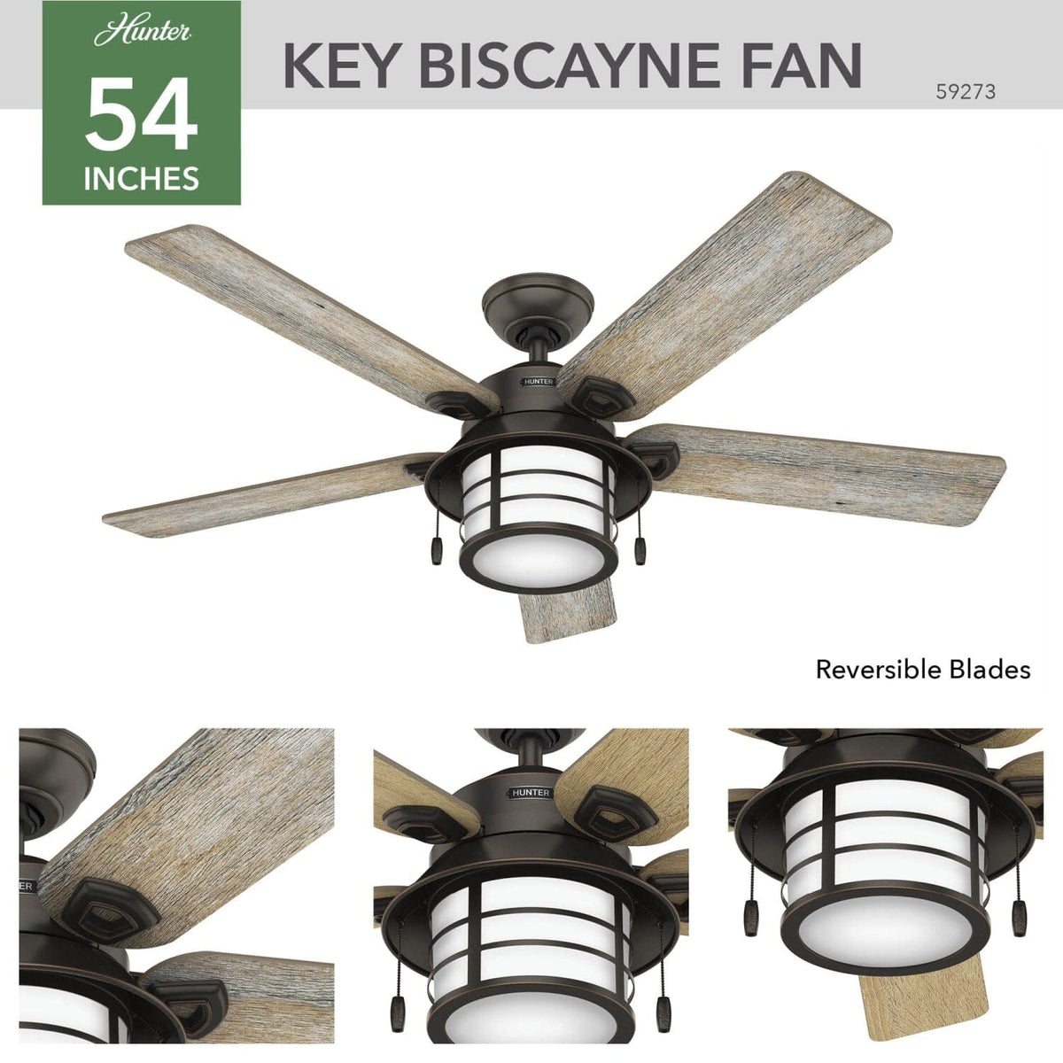 Key Biscayne Outdoor with Light 54 inch