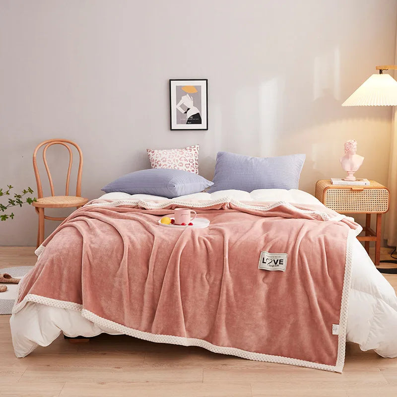 Afralia™ Nordic Milk Velvet Blanket: Warm, Plush, Multi-Functional Bedsheet