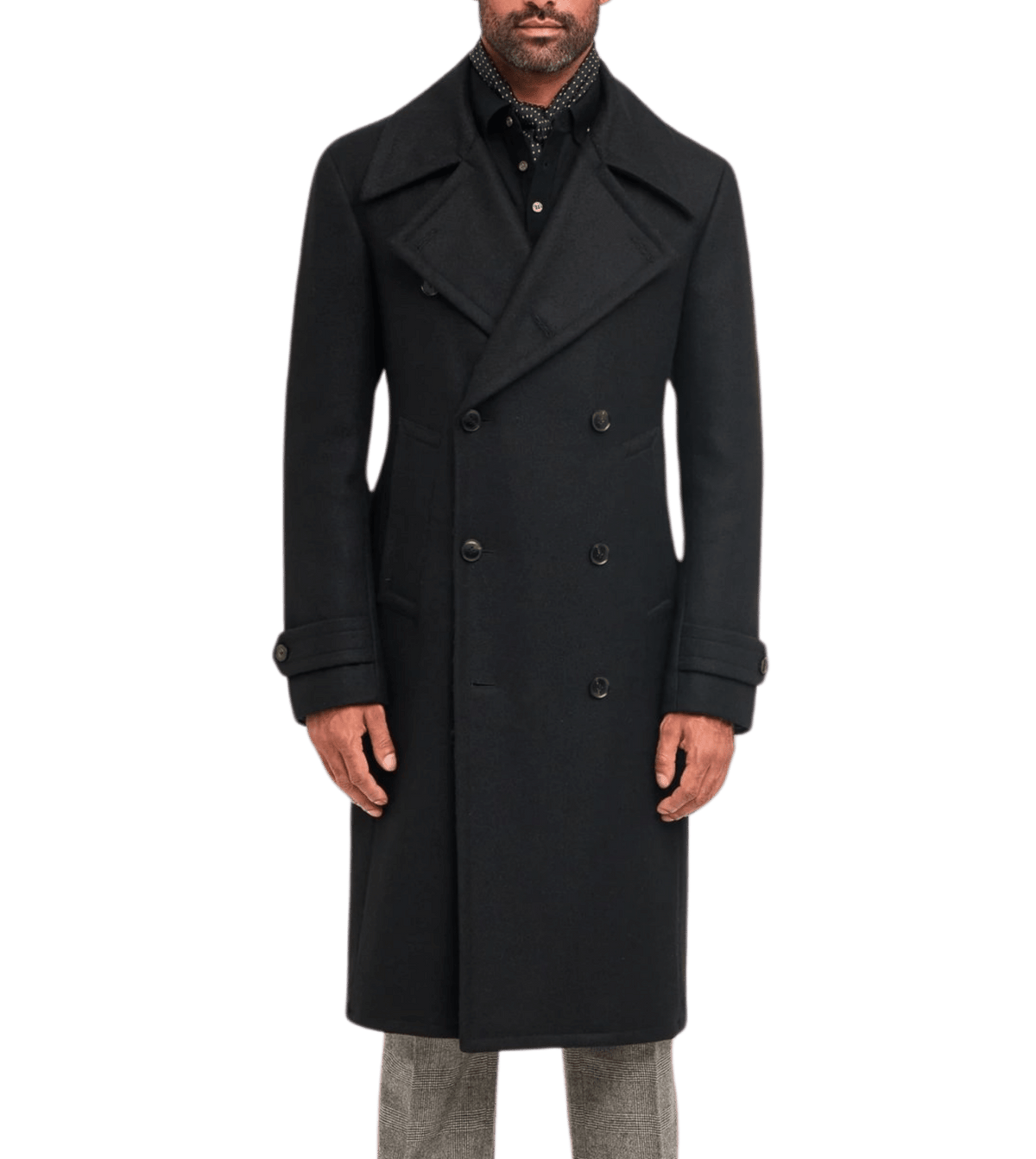 Michael Andrews Black Solid Great Coat - custom suits nyc bespoke tailor midtown, noho