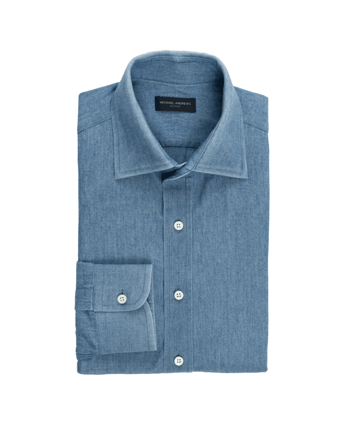 Michael-Andrews-Blue-Denim-Shirt - custom suits nyc bespoke tailor midtown, noho