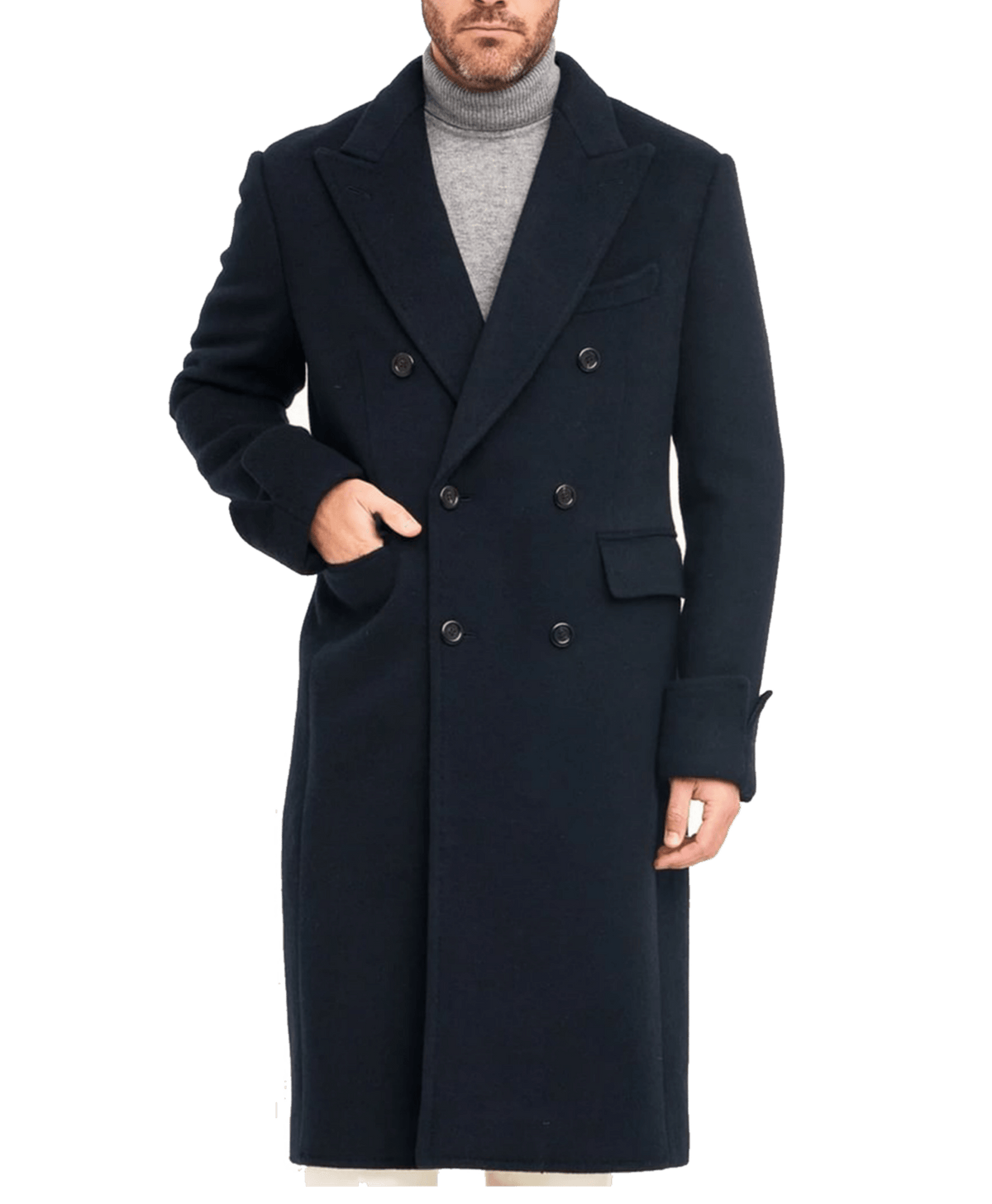 Michael Andrews Navy Wool Cashmere DB Topcoat - custom suits nyc bespoke tailor midtown, noho