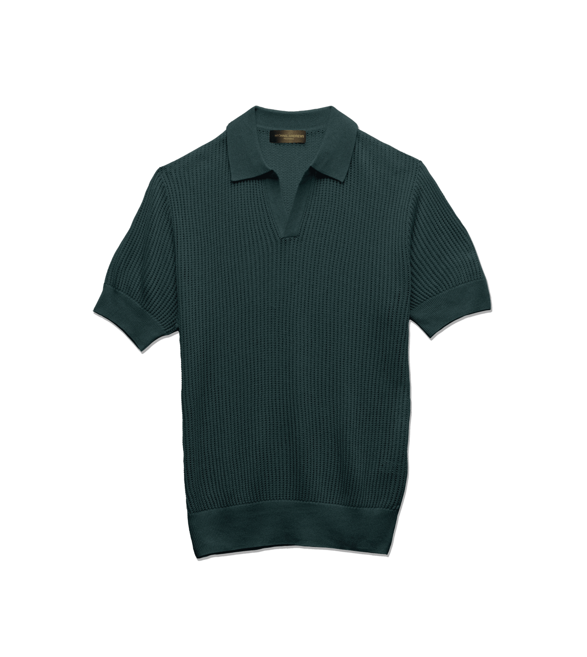 Michael-Andrews-Open-Mesh-Knit-Polo-Lagoon - custom suits nyc bespoke tailor midtown, noho