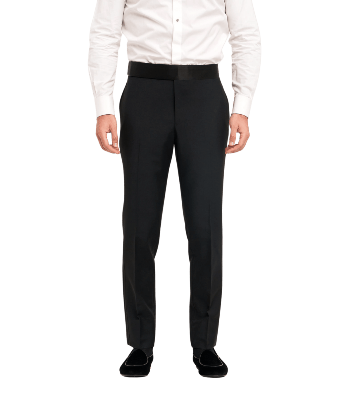 michael-andrews-wool-tuxedo-pants - Black Wool Tuxedo Pants (In-Stock) - custom suits nyc bespoke tailor midtown, noho